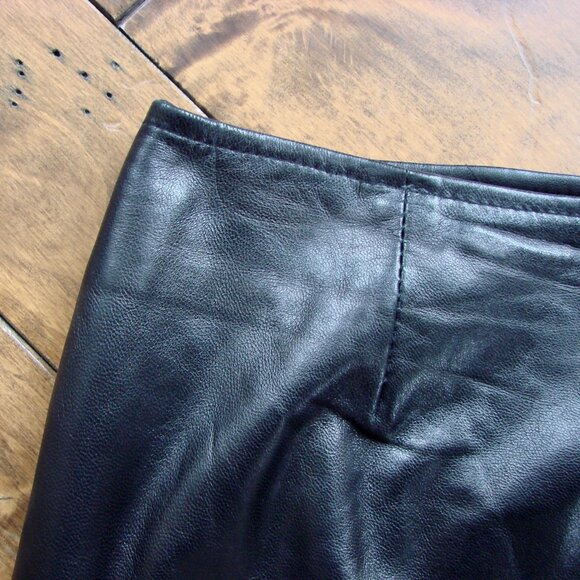 Danier Black Leather Skirt Straight Pencil Office Size 10 - Picture 8 of 15